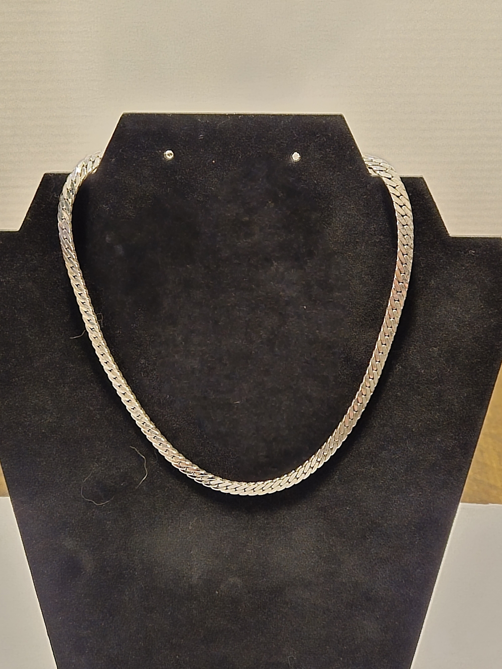 Sterling Silver Herringbone Chain Necklace - Silver